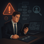 Ilustração editorial sobre escolha de empresa de software sob medida e sinais de contratação errada