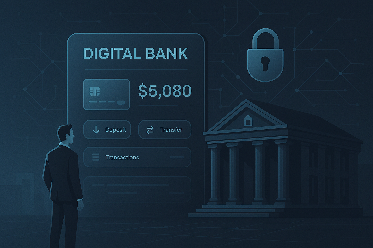 Ilustração editorial sobre como abrir um banco digital no Brasil